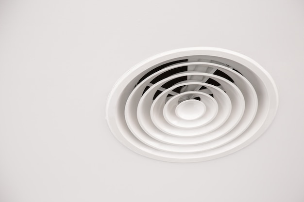 White ceiling Air Duct with dust in the bathroom