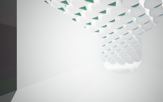 Photo a white ceiling with green triangles and white triangles