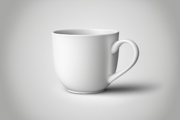 White ceramic cup white background alone