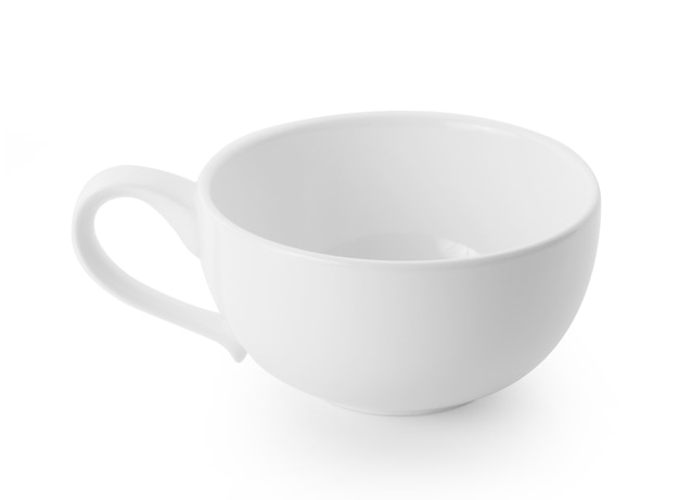 White ceramic cup on white