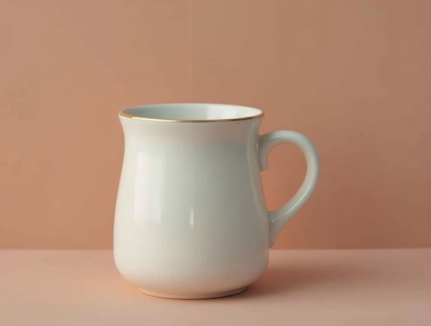 Photo a white ceramic cup with a handle that says quot o quot on it