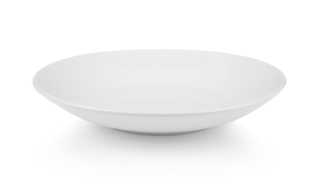 White ceramic plate isolated on white blackground