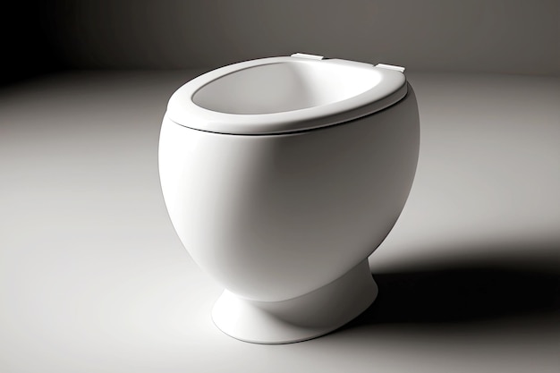 White ceramic toilet bowl on black background