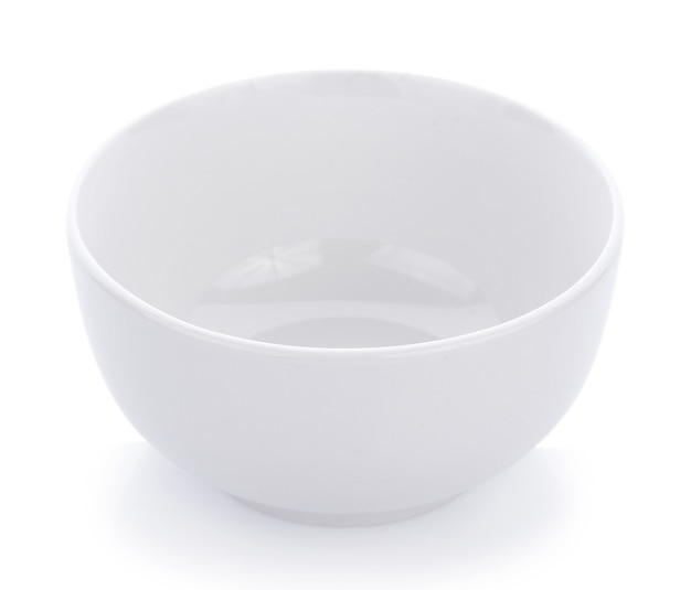 White ceramics bowl isolated on white background