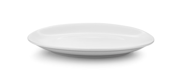 White ceramics plate on white background