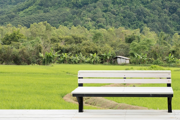 white chair with terrace outdoor for relax time