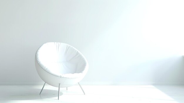 Photo a white chair with a white cushion that says quot the chair quot