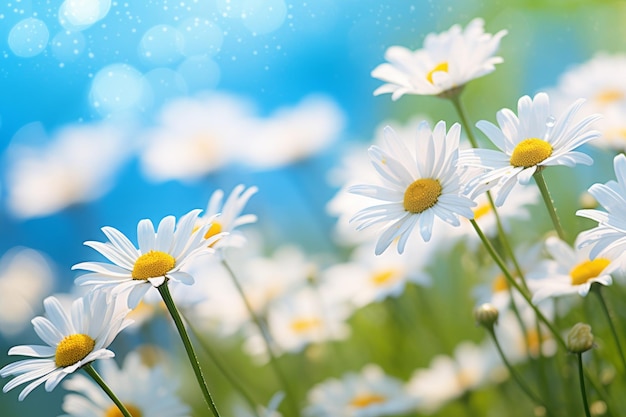 White chamomile flowers