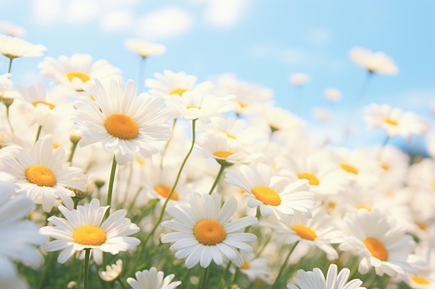 White chamomile flowers