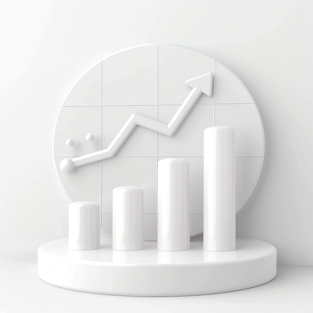 White charts with up arrow