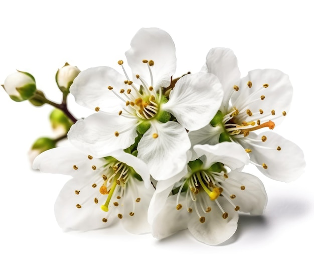 White cherry blossom flowers