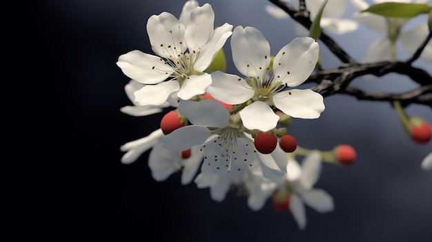 white cherry blossom HD 8K wallpaper Stock Photographic Image