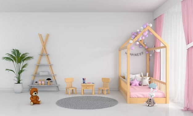 White child bedroom interior 