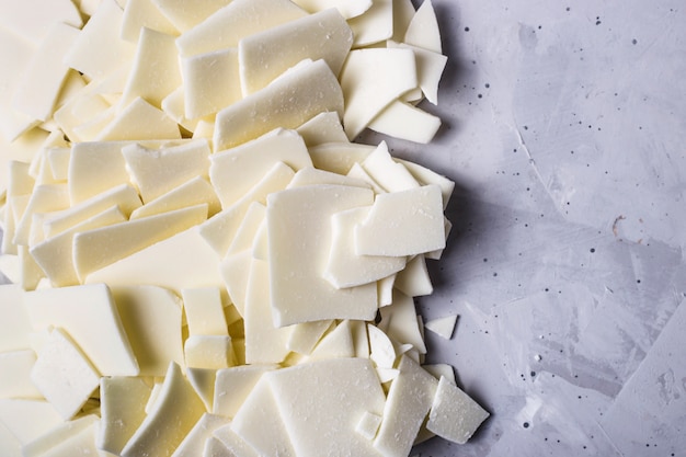 White chocolate for cooking sweets and pastry concept 