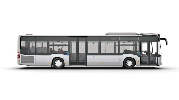 white city bus 3d rendering