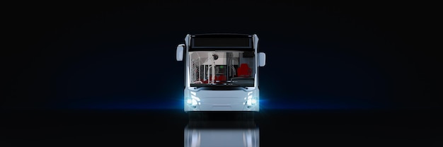 white city bus 3d rendering