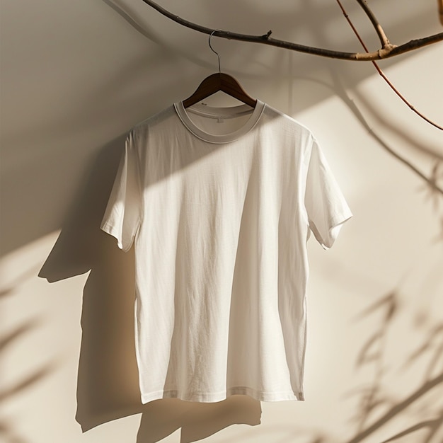 White Clean and blank t shirt front view for mockup