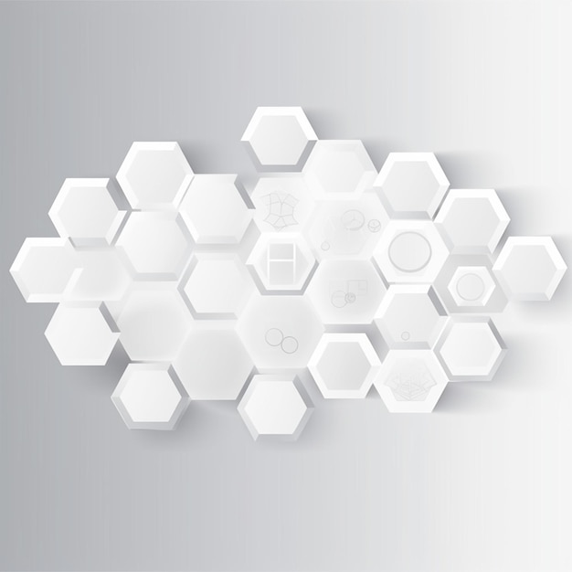 Photo white clean hexagonal medical concept