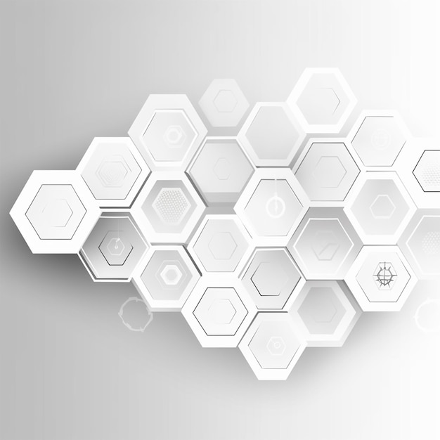 White Clean Hexagonal Medical Concept