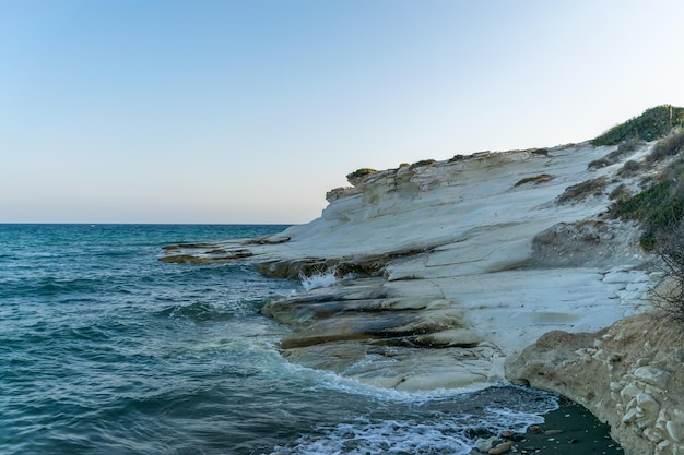 White cliffs beach on the island of Cyprus