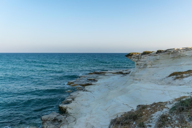 White cliffs beach on the island of Cyprus