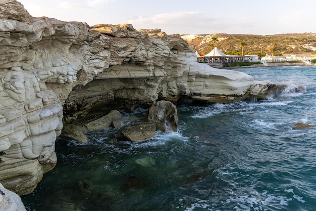 White cliffs beach on the island of Cyprus