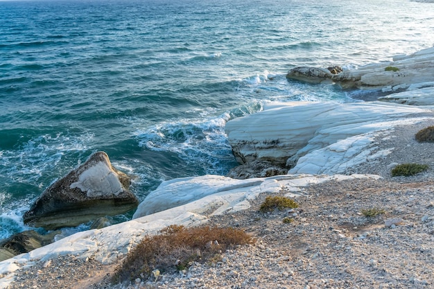 White cliffs beach on the island of Cyprus