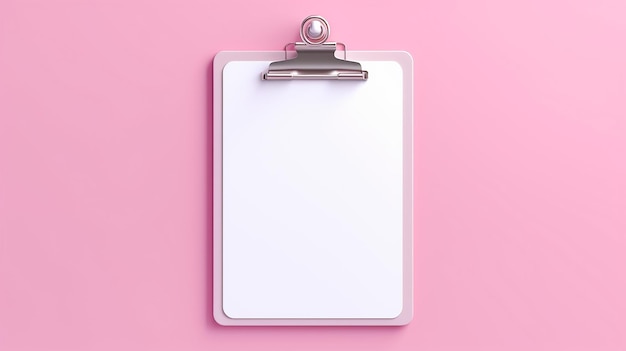 White clipboard with checklist on pink background Generative AI