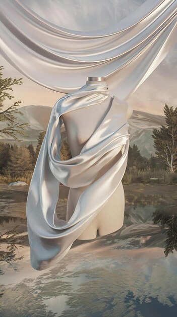 Photo white cloth fabric textile wind silk wave background fashion satin motion drapery scarf flying chif