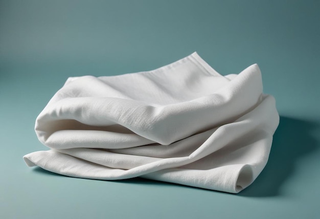 Photo a white cloth is laying on a table with a white cloth