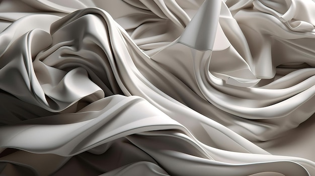 White cloth macro fashion wallpaper wavy layers Bright color Generative Ai