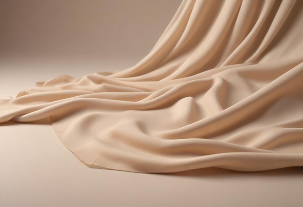 a white cloth with a brown design on it