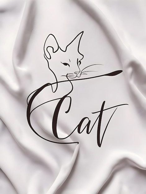 a white cloth with the word cat on it