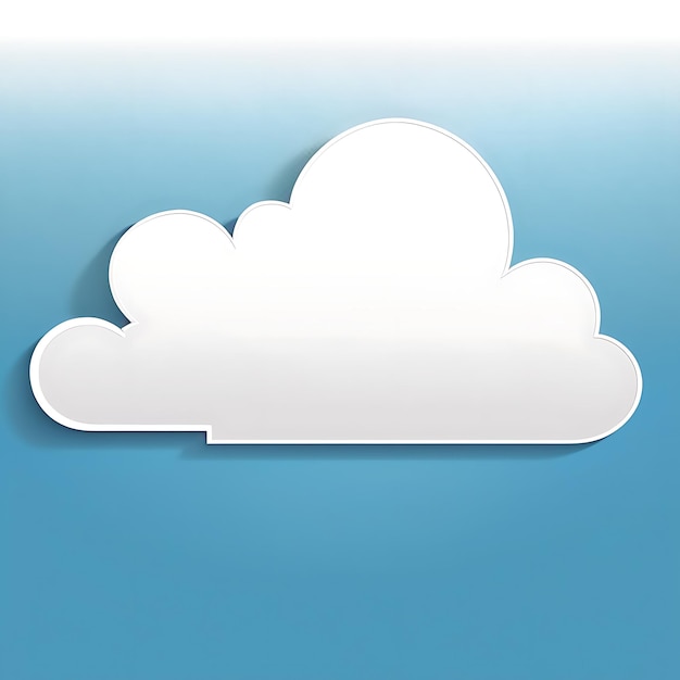 White Cloud on Blue Background