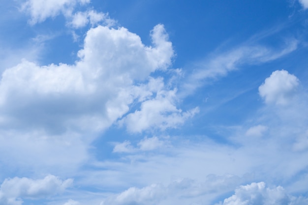 White cloud in blue sky background