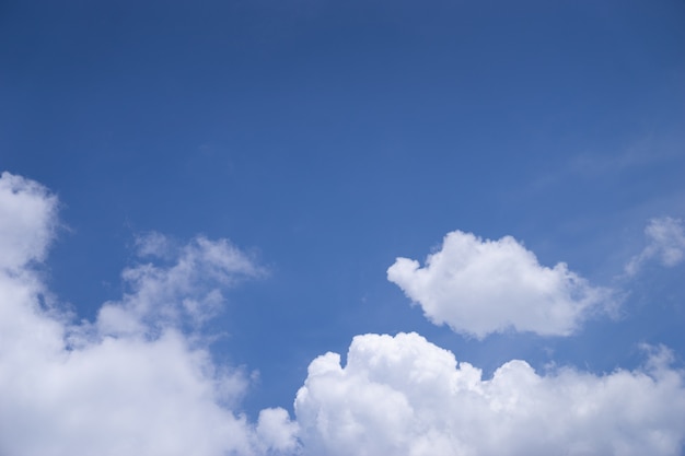 white cloud on blue sky with copy space