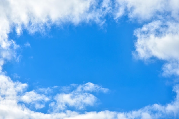 White cloud on bright sky background Copy space