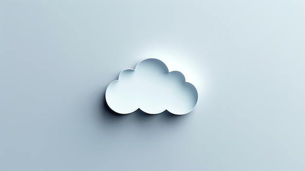 A white cloud cutout on a light blue background