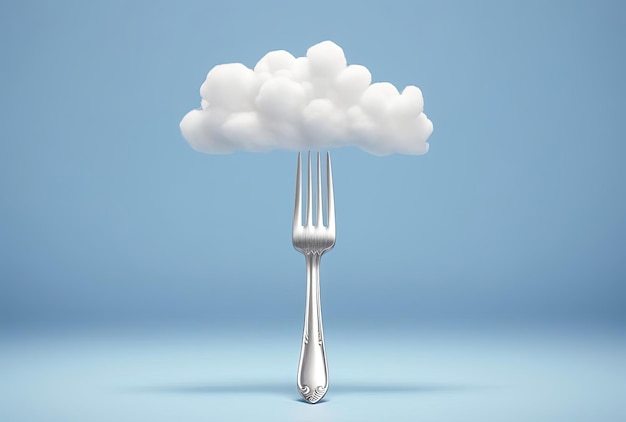 White cloud on a fork