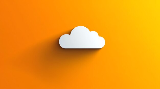 Photo white cloud icon on a bright orange background