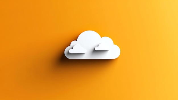 White cloud icon on orange background