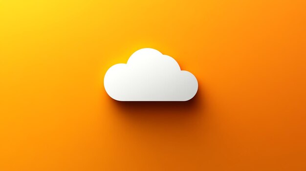 A white cloud icon on an orange background