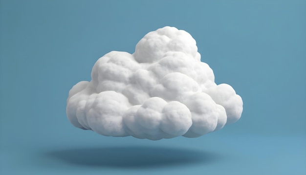 White cloud isolated on blue background