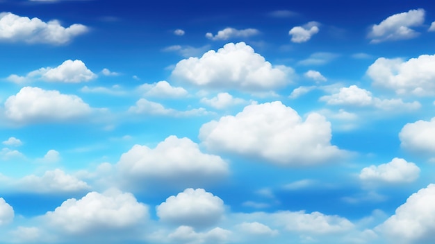 White clouds against the blue sky background