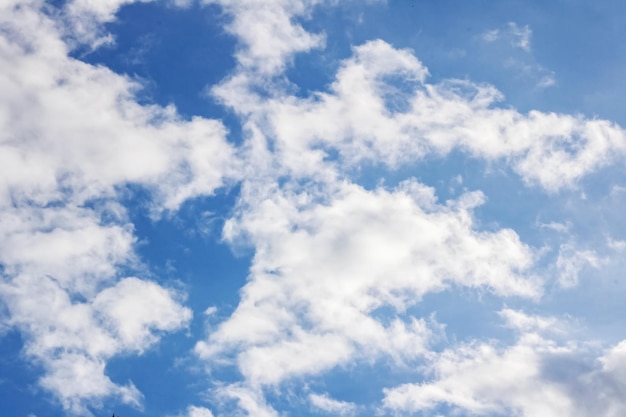 White clouds and blue sky background or texture