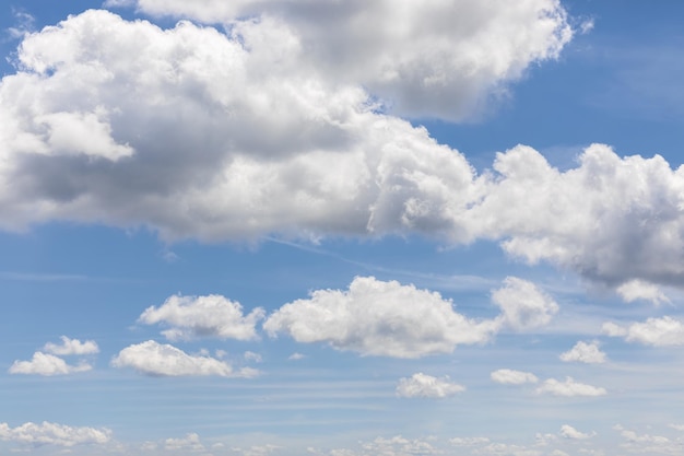 White clouds on blue sky background