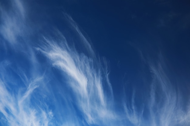 White clouds in the blue sky at noon summer