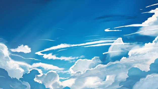 White clouds in blue sky picture