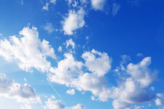 White clouds in the blue sky Shot in Alghero Italy