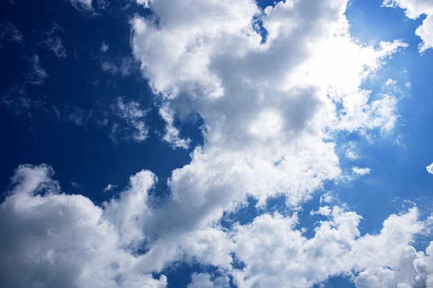 White clouds in blue sky with the beauty of nature.